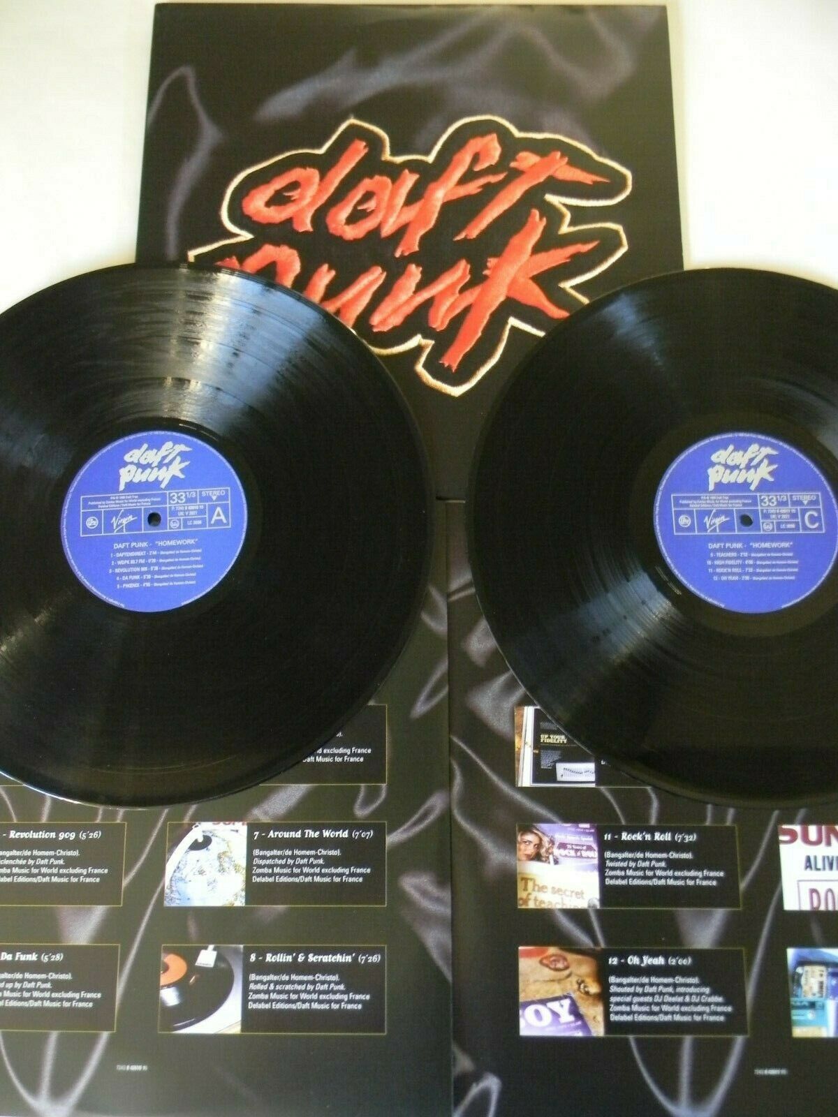 popsike.com - Daft Punk Vinyl Set X4 Homework LP Embossed Da Funk Around  The World 12 Pristine - auction details