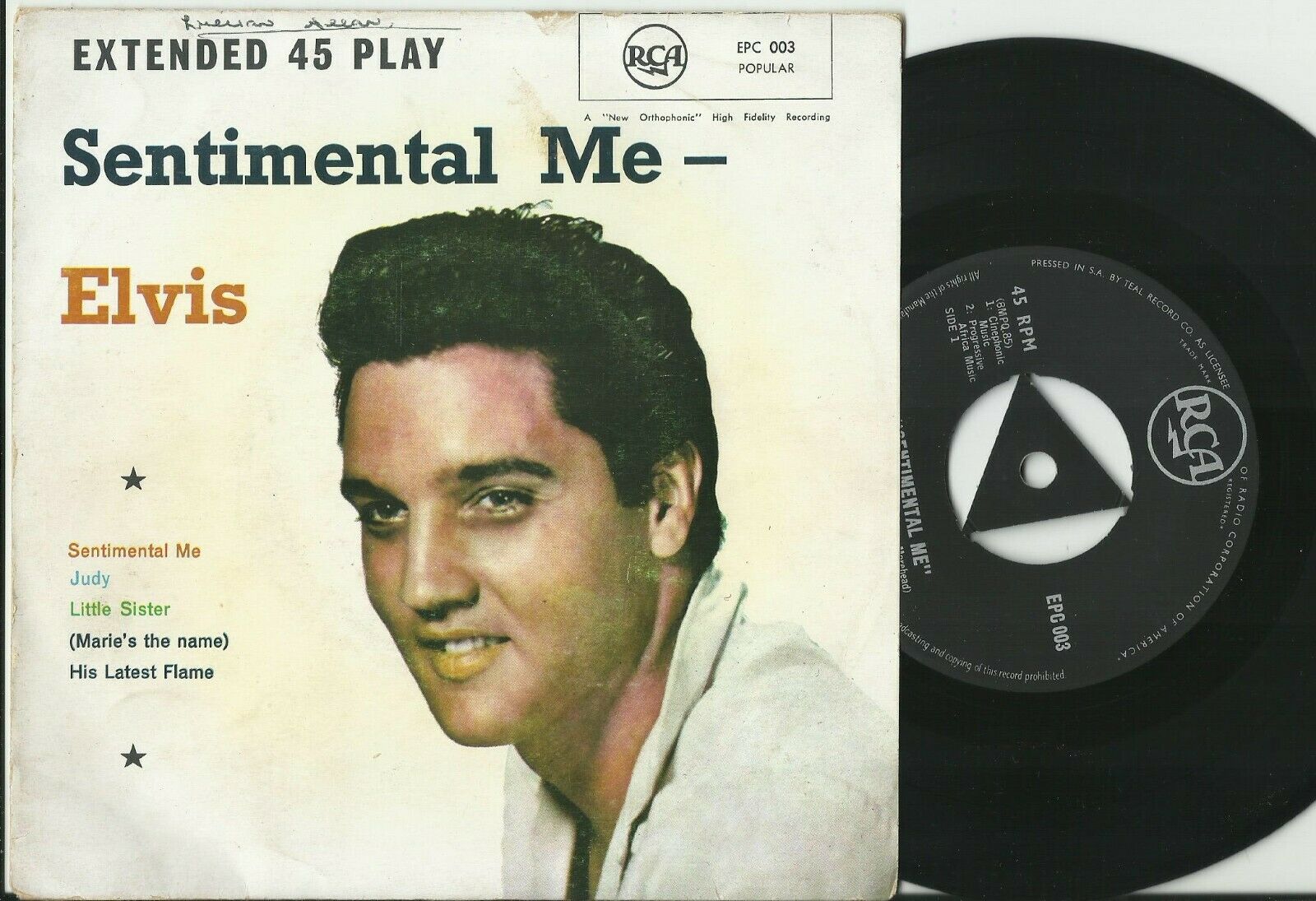 Popsike Com Elvis Presley South Africa Ps E P Sentimental Me Tri