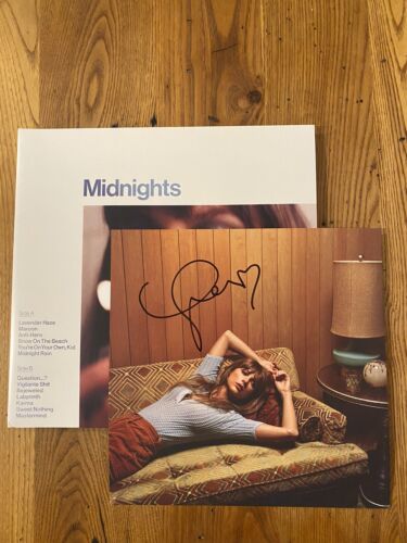 Taylor Swift Midnights HAND SIGNED WITH HEART Blue Moonstone deals Vinyl