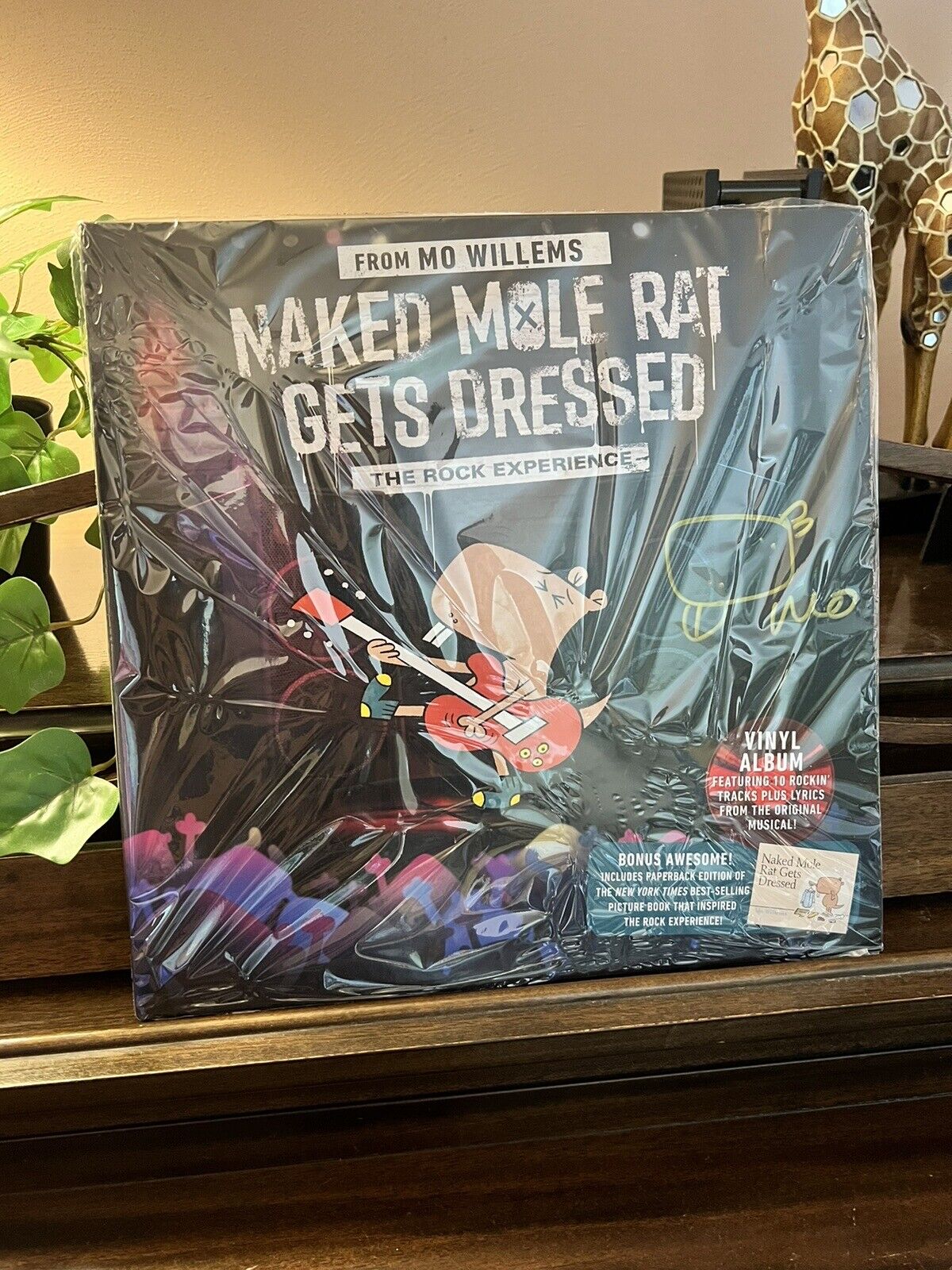 Popsike Com Naked Mole Rat Gets Dressed Vinyl Album Mo Willems Signed Auto Autograph Doodle